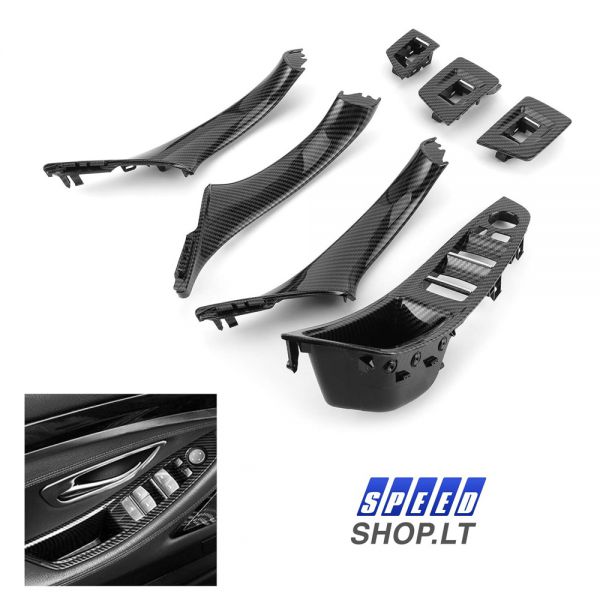 BMW 5 (F10-F11) Carbon vidinių durų rankenų komplektas